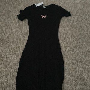 Black Butterfly Bodycon Dress